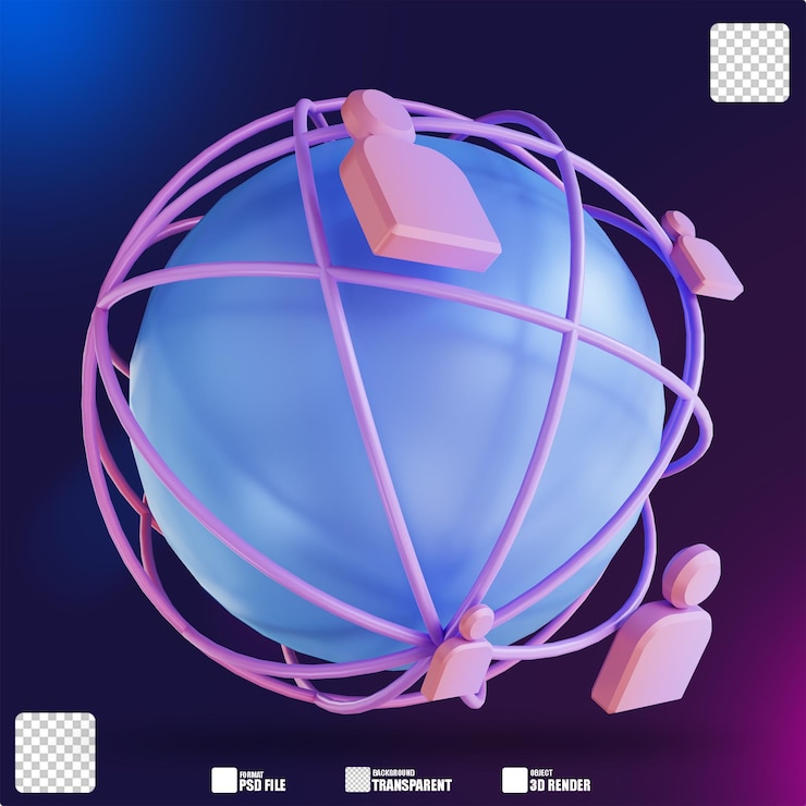 PSD 3d illustration colorful global business 2