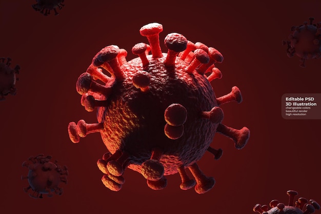 3d Illustration Conceptuelle Abstraite De La Forme Pathogène Microscopique Du Coronavirus Dangereux