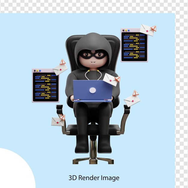 3d Illustration Cybercriminalité Spam E-mail