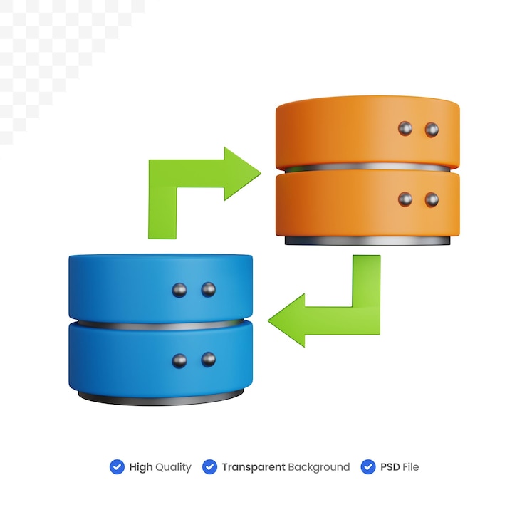 PSD 3d illustration database transfer
