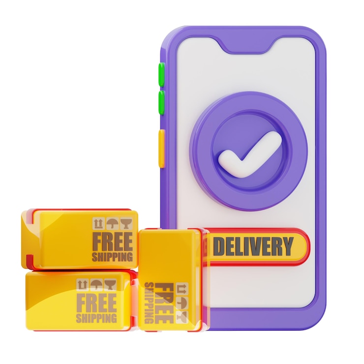 PSD 3d illustration delivery notification