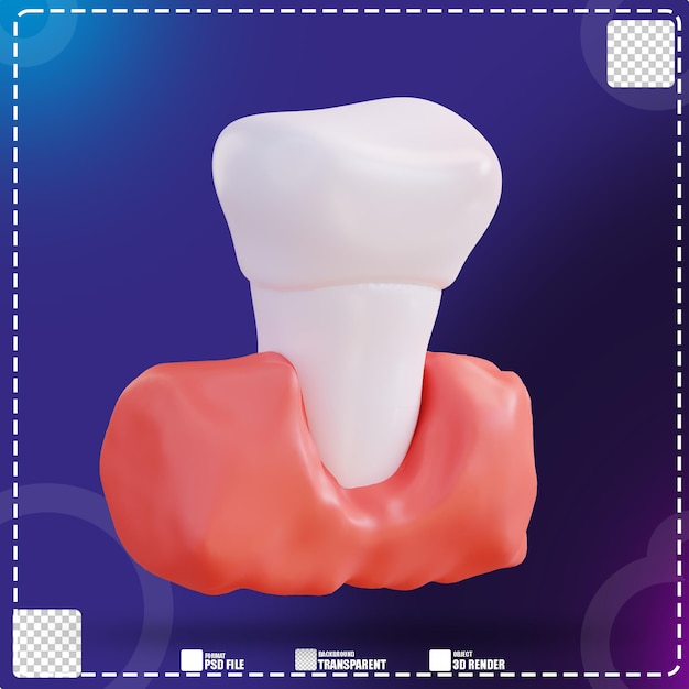 PSD 3d illustration des dents et des gencives 3