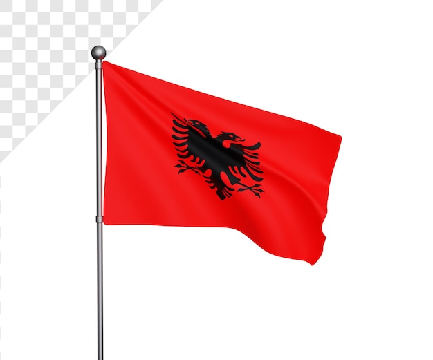 3D-Illustration der Albanien-Flagge