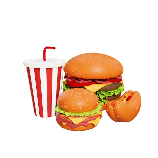 3D-Illustration der amerikanischen Nationalsymbole