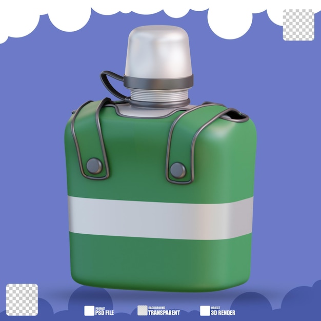 3D-Illustration der Camping-Wasserflasche 2