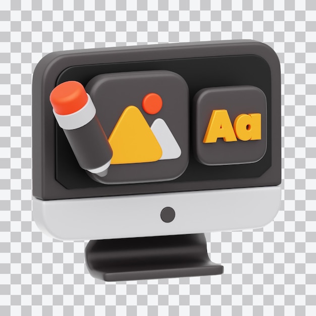3D-Illustration der Design-Schnittstelle
