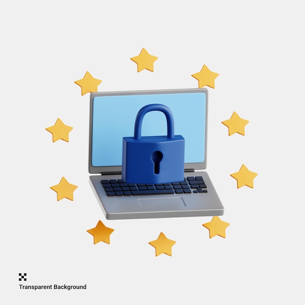 3D-Illustration der DSGVO-Konformitätssicherung