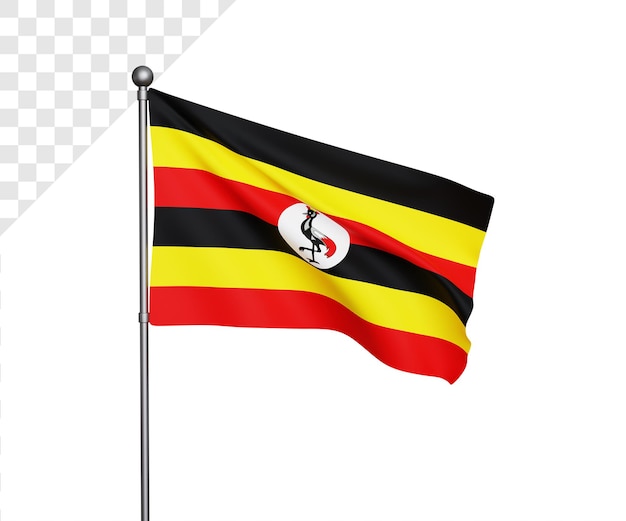 3D-Illustration der Flagge von Uganda