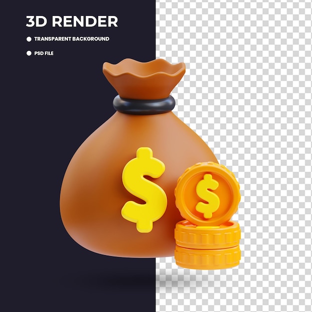 PSD 3d-illustration der geldtasche