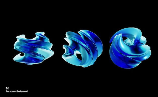3D-Illustration der geometrischen Y2K-Form