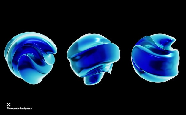 3D-Illustration der geometrischen Y2K-Form