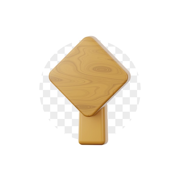 3D-Illustration der Holzschildtafel
