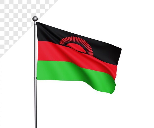 3d-illustration der malawi-flagge