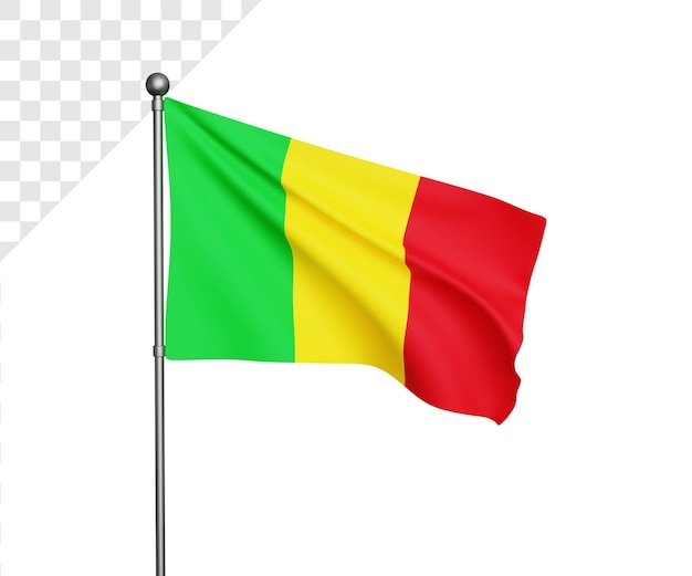 3D-Illustration der Mali-Flagge