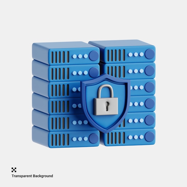 3D-Illustration der nicht durchdringbaren Datenbanksicherheit