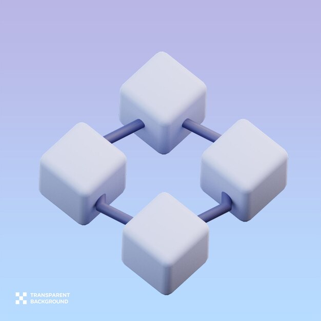 3D-Illustration der PSD-Blockchain