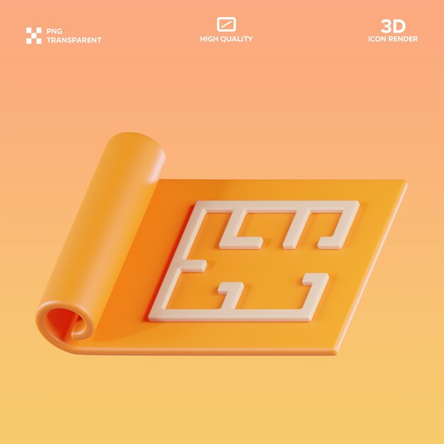 3D-Illustration der PSD-Blueprint