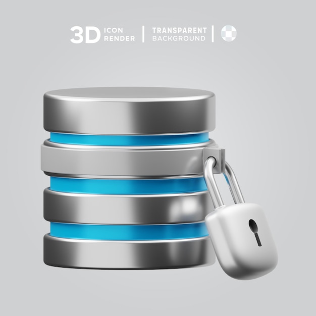 PSD 3d-illustration der psd-datenbank-hardware