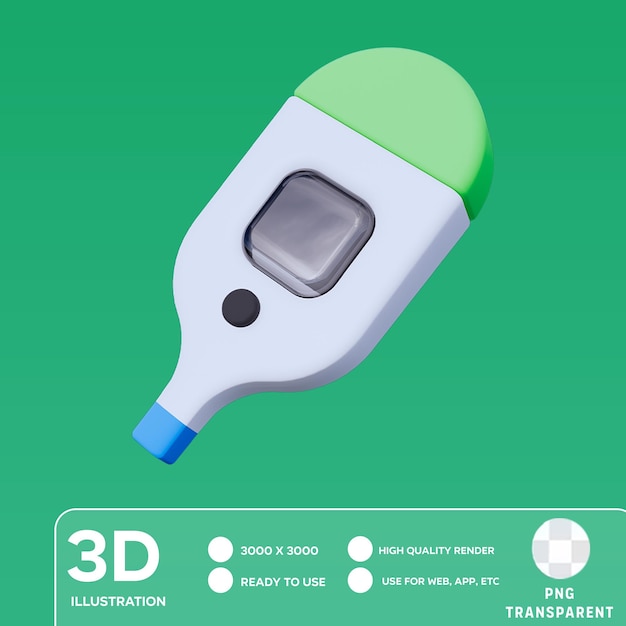 PSD 3d-illustration der psd-digital-thermometer-technologie