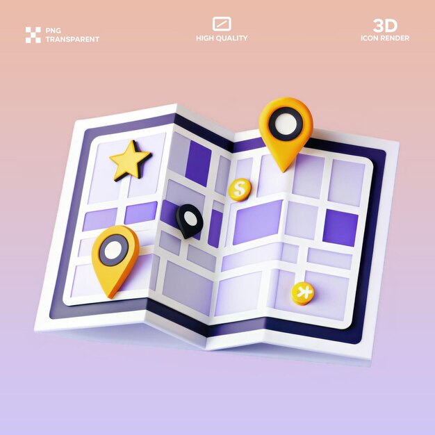 3D-Illustration der PSD-Karte