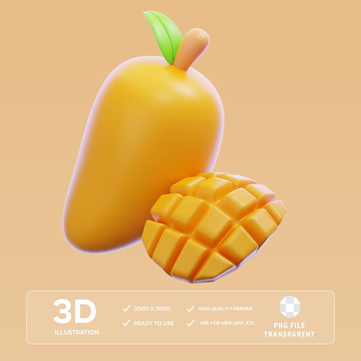 PSD 3d-illustration der psd-mango