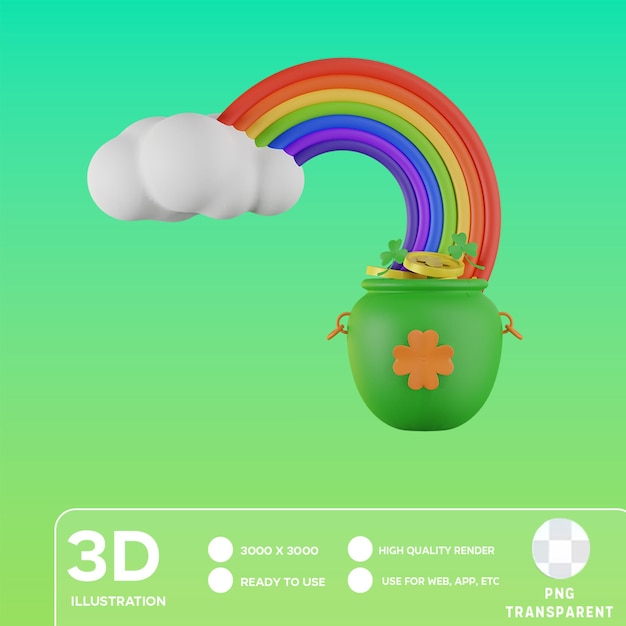 3D-Illustration der PSD-Rainbow Pot-Münze