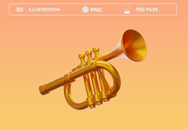 3D-Illustration der PSD-Trompete