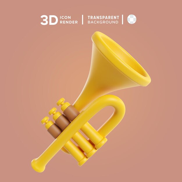 PSD 3d-illustration der psd-trompete