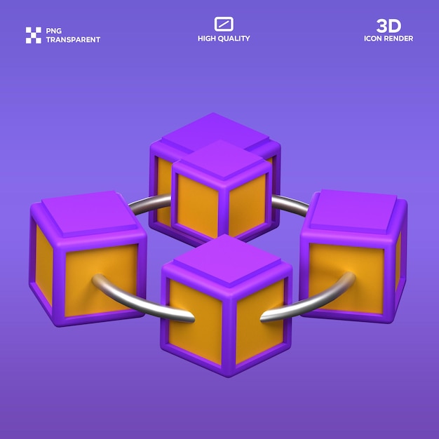 3D-Illustration der PSD vr Blockchain