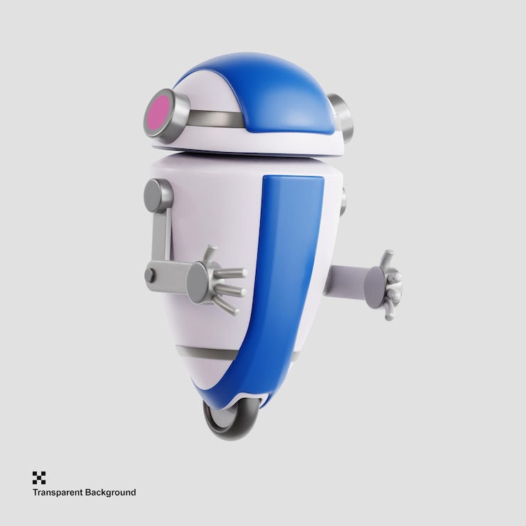 PSD 3d-illustration der robotertechnologie