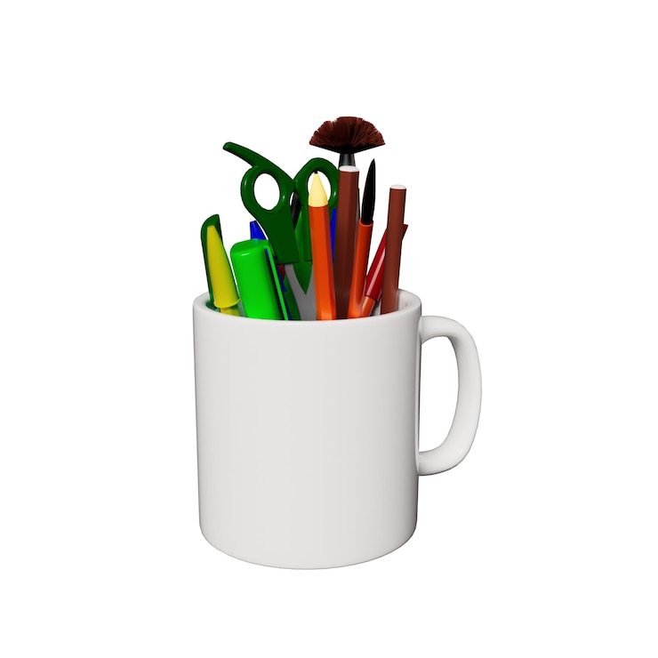 PSD 3d-illustration der schulelemente