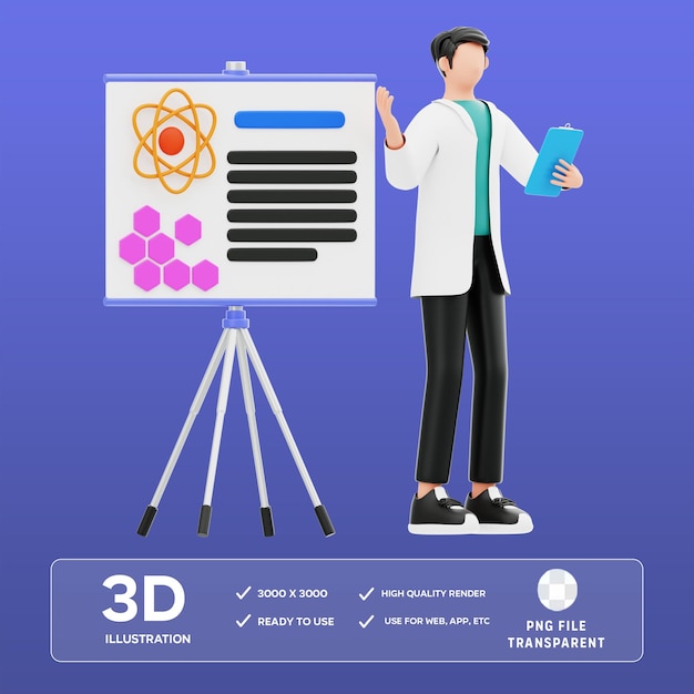 3D-Illustration der wissenschaftlichen Konferenz des PSD