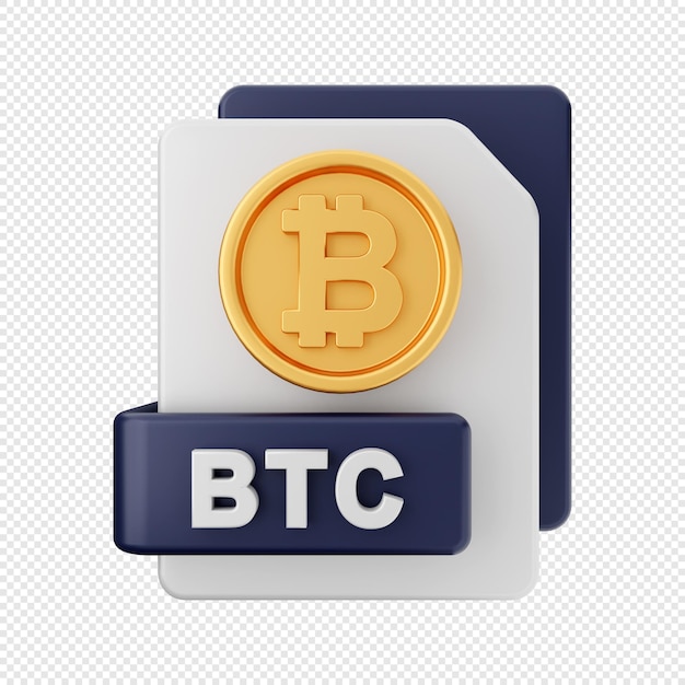 3D-Illustration des Bitcoin-Dateisymbols