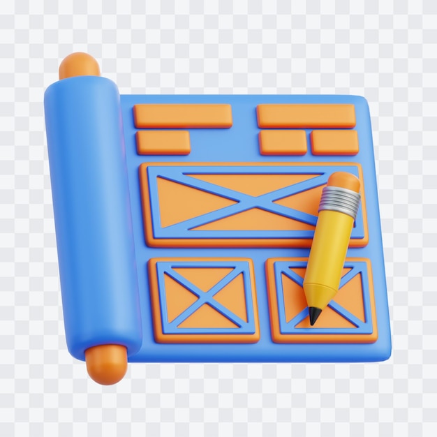 3D-Illustration des Drahtrahmens