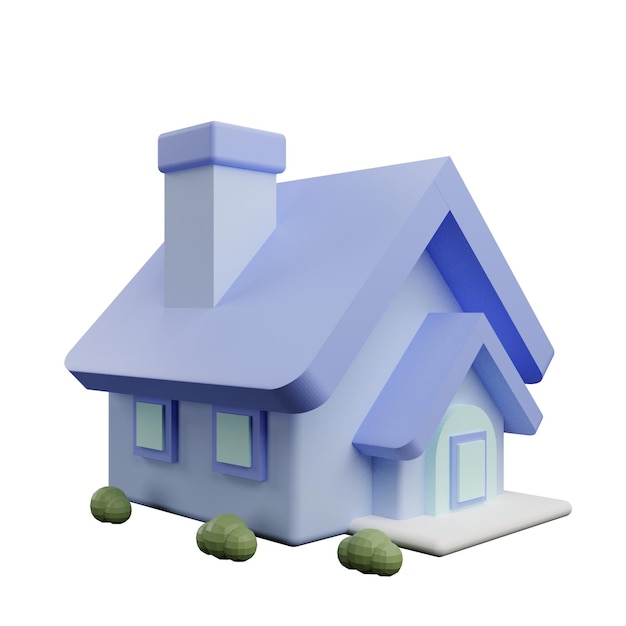 PSD 3d-illustration des haus-symbols mit transparentem hintergrund