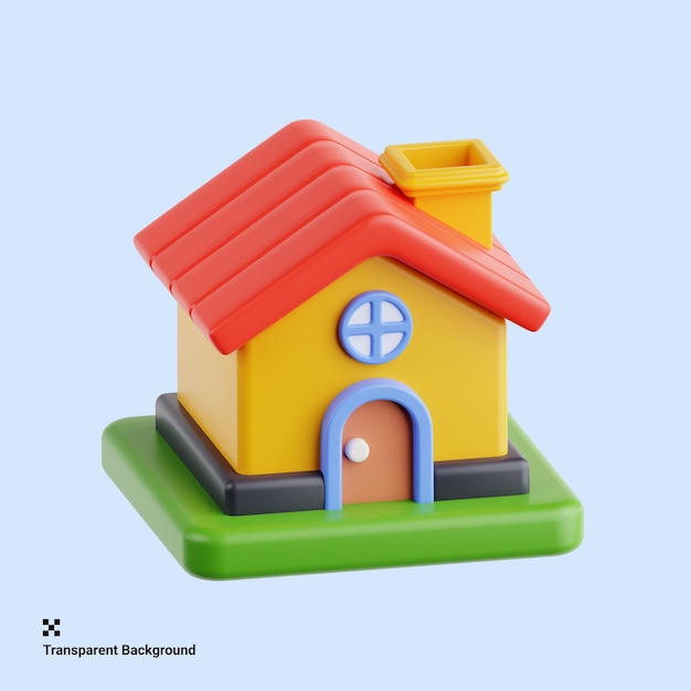 3D-Illustration des Home-Symbols für Essential Interface