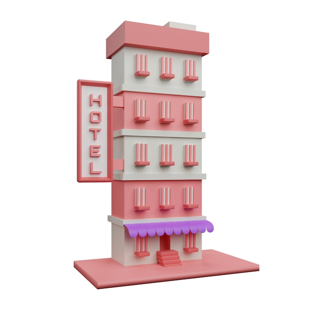 3d-illustration des hotels