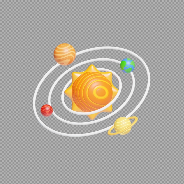 PSD 3d-illustration des ikonen des planetenuniversums