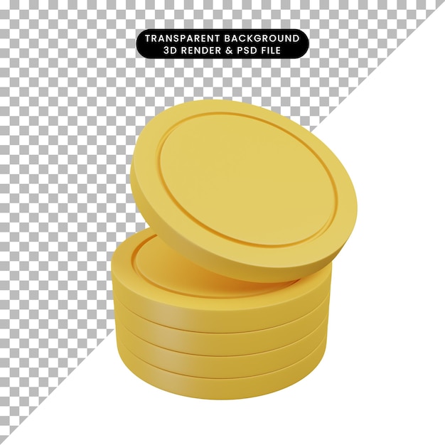 3D-Illustration des Ikonen Finanzen Geld in 3D-Rendering