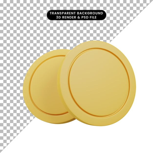 3D-Illustration des Ikonen Finanzen Geld in 3D-Rendering