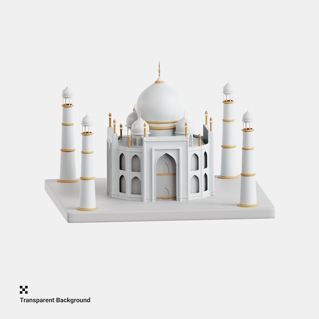 3D-Illustration des inspirierenden Taj Mahal in Indien