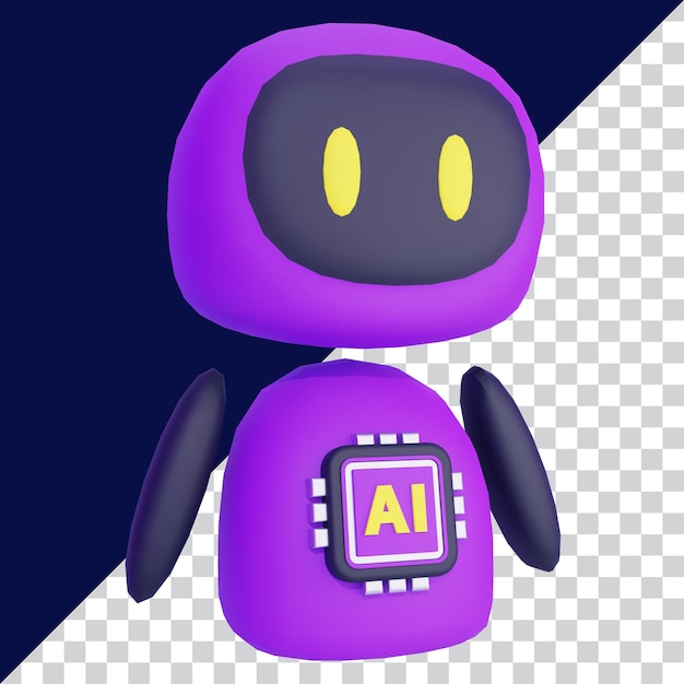 3D-Illustration des lila Roboter