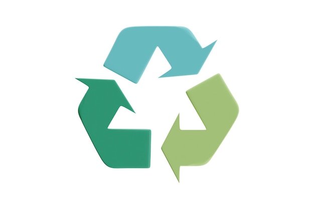 3D-Illustration des modernen Recycling-Symbols