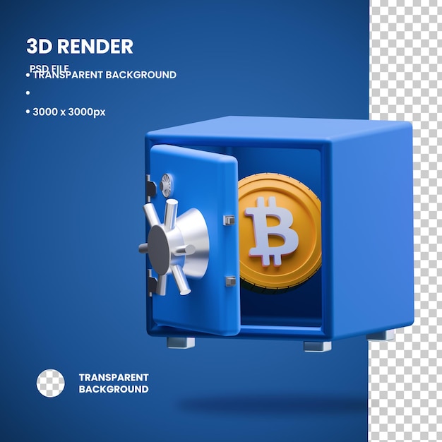 3D-Illustration des Objekts Bitcoin Lo