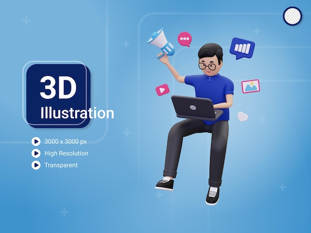 3D-Illustration des Online-Werbekonzepts