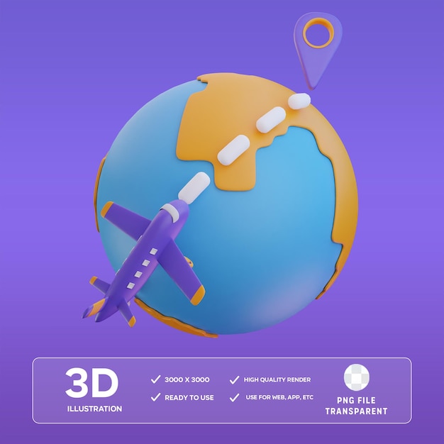 3D-Illustration des PSD-Globus