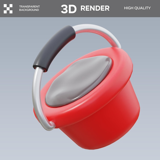 3D-Illustration des PSD-Konstruktions-Buckets