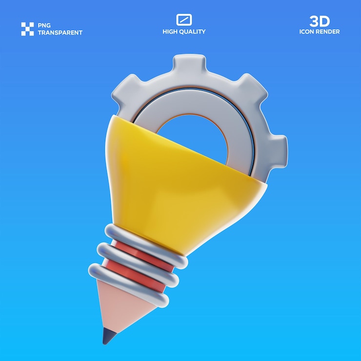 PSD 3d-illustration des psd-kreativprozesses