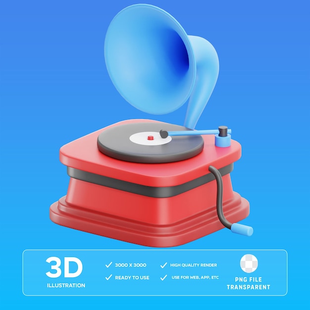 3D-Illustration des PSD-Phonographs