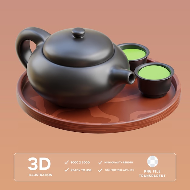3D-Illustration des PSD-Teesets